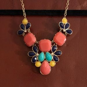 Multicolored Stone and Gold Necklace